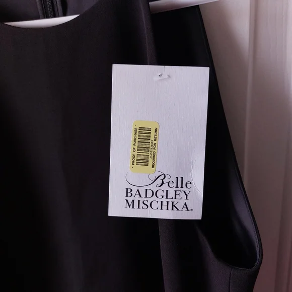 Belle Badgley Mischka (Wesley Dress) - NWT Black Formal Dress W/ Tan Lace Skirt - Picture 5 of 8